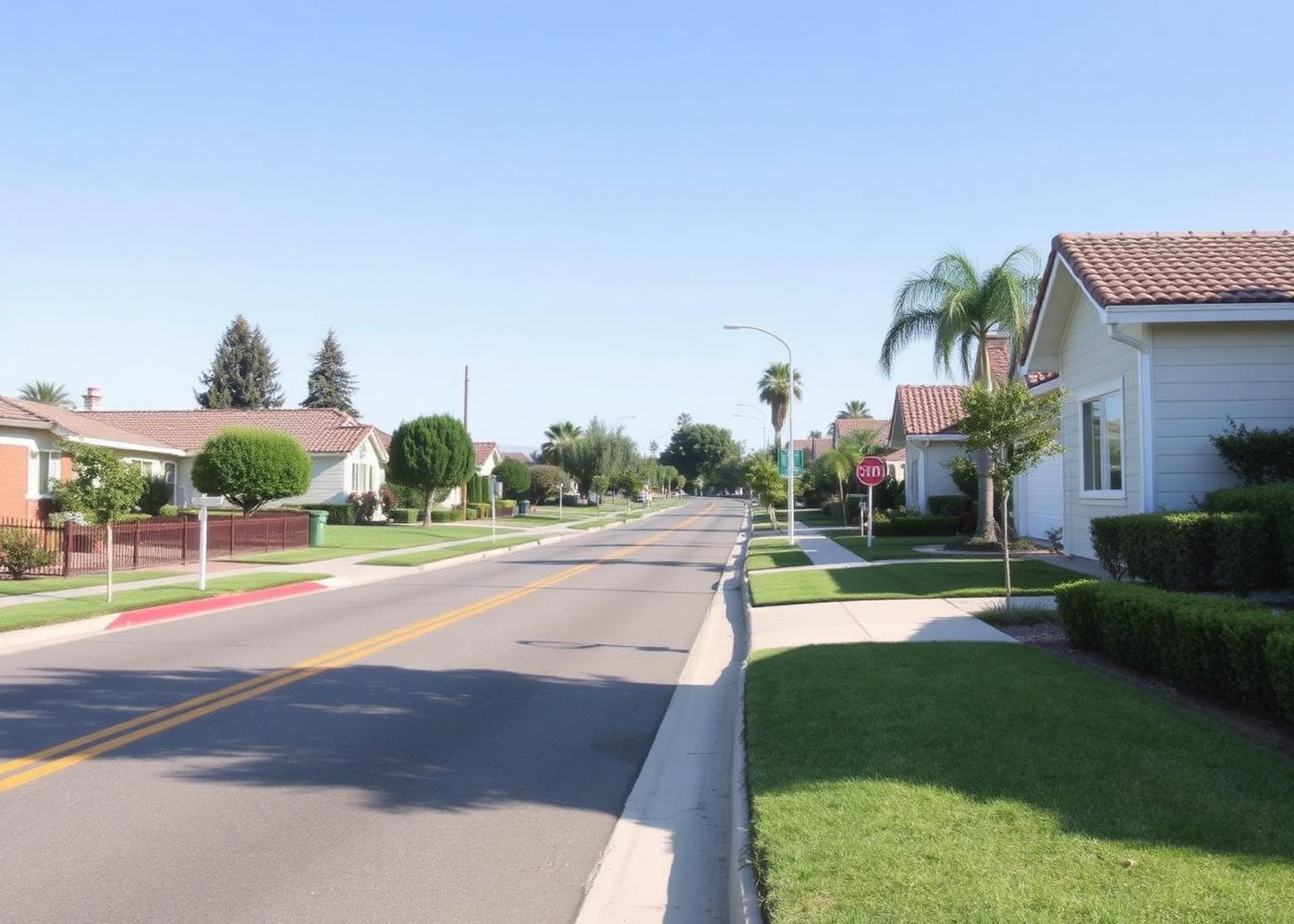 Quiet South Bay residential street with single-story homes and lawns