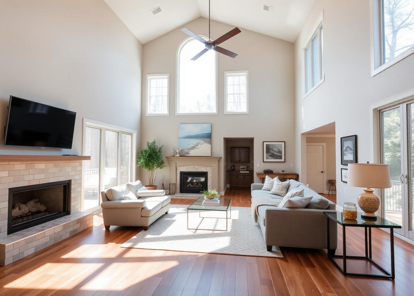 25856 Windsong — two-story family room with fireplace