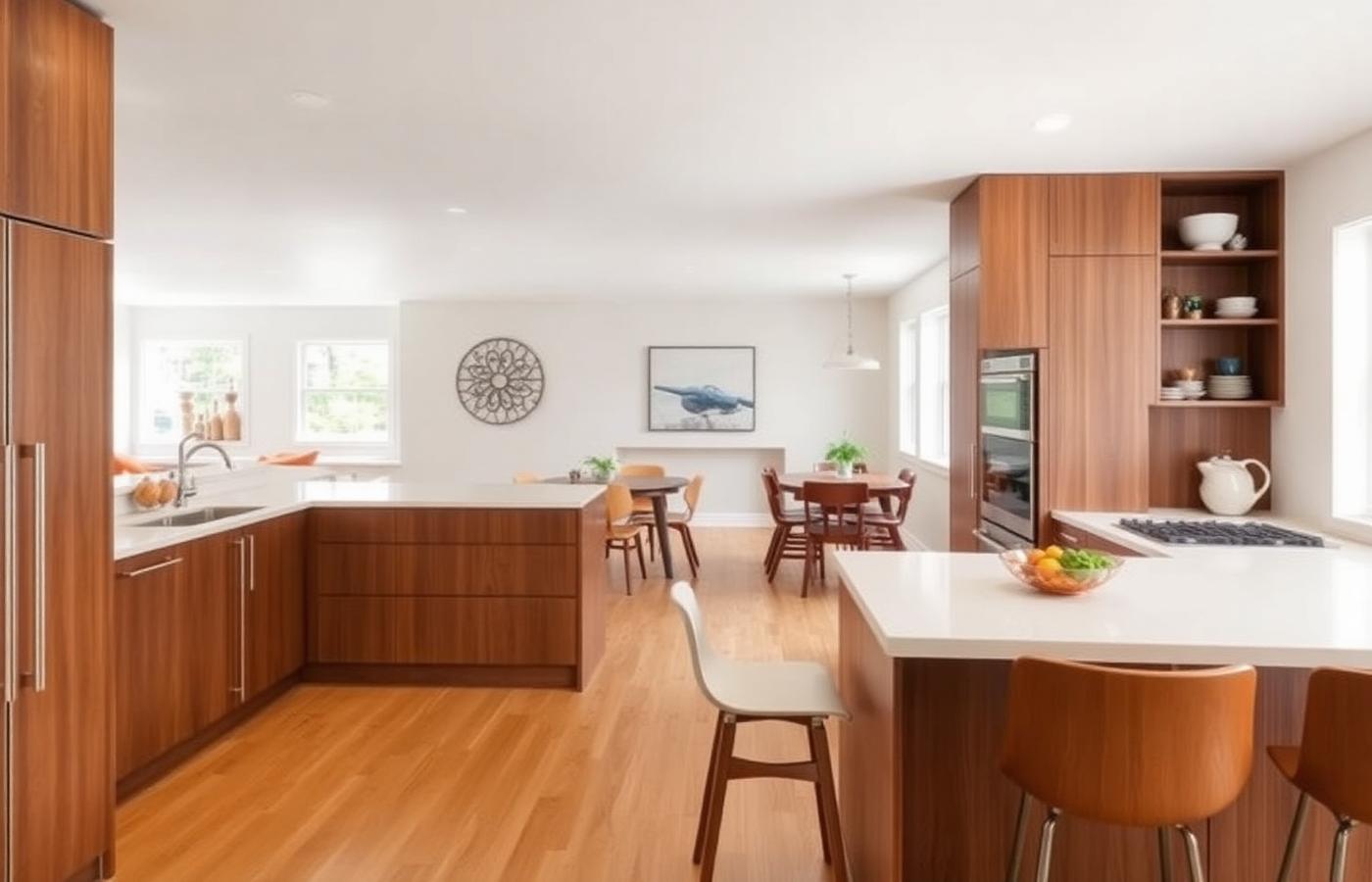 6829 E Parapet — mid-century kitchen with walnut cabinetry