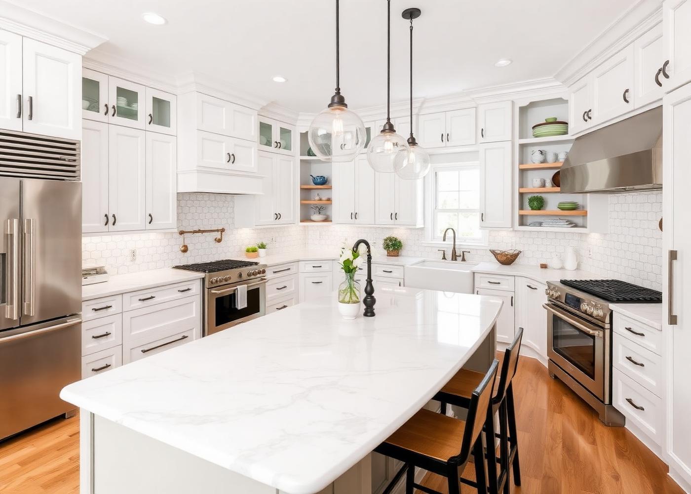 9 Teakwood — remodeled kitchen with marble island