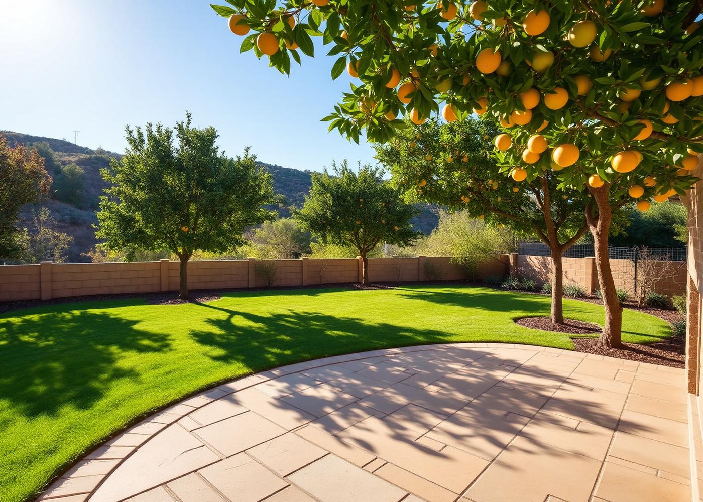 25981 Anacapa — backyard with citrus trees and hillside view