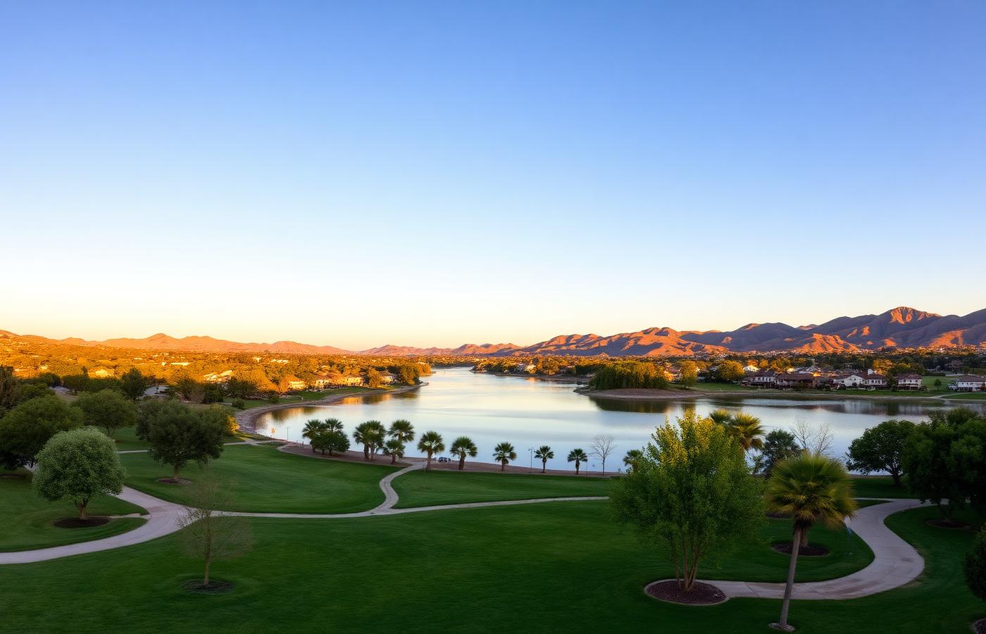 Lake Forest neighborhood and foothills