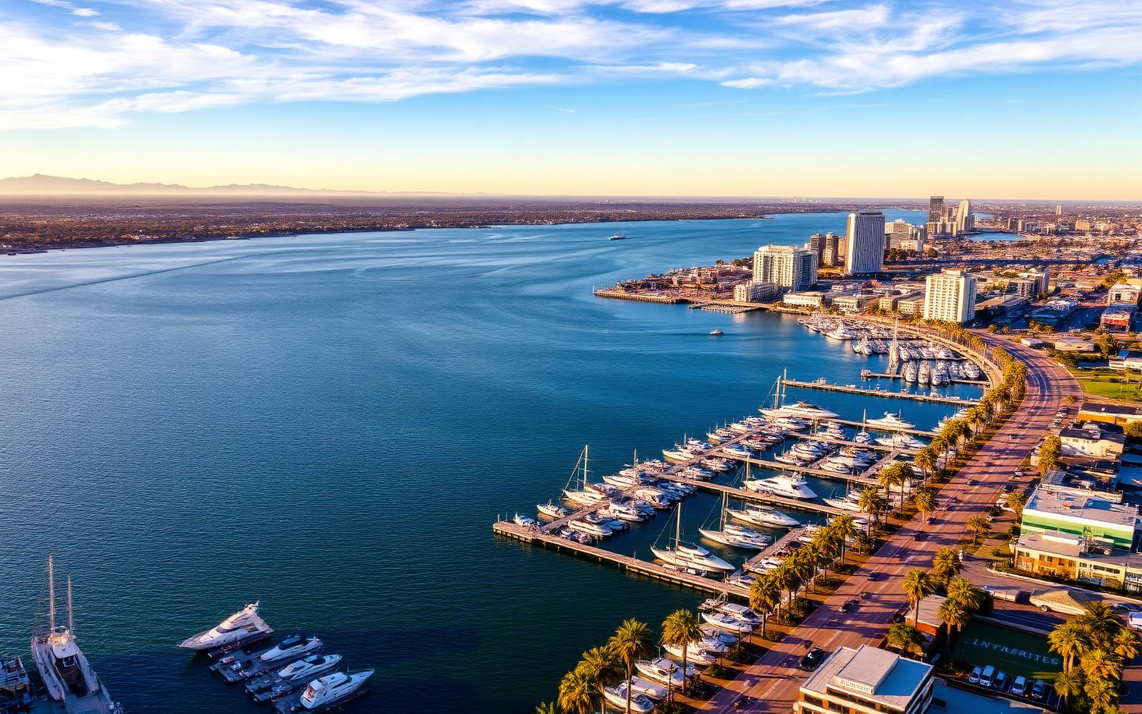 Long Beach waterfront and marina